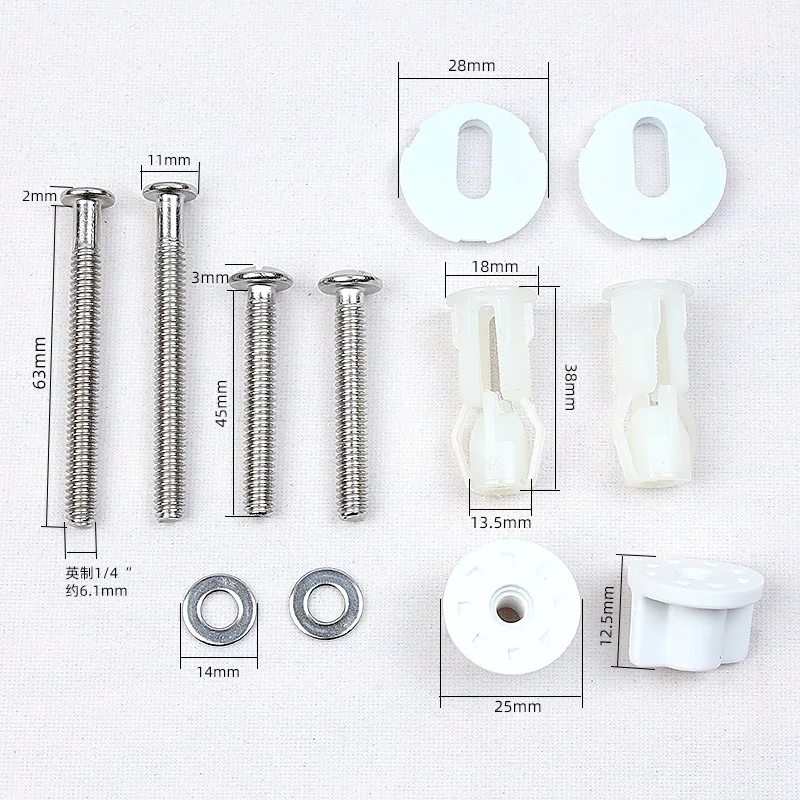 Toilet Seat Fixing M6 Nylon Expansion Screw Toilet Lid Screws for Securing The Toilet Seat Onto Toilet Cover Wall Plug Bag Lower