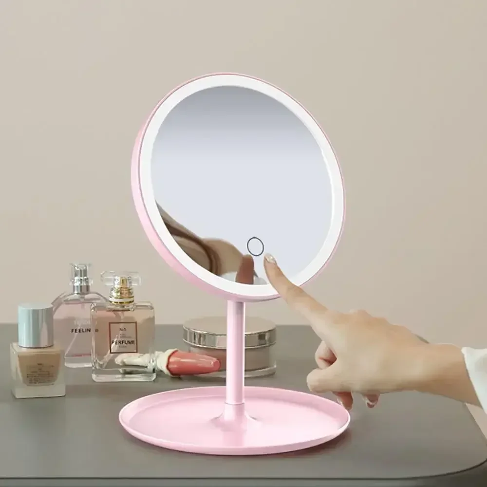 Detachable 3 Modes Makeup Mirror With Light LED Daylight Vanity Mirror Storage Base Mirror With Light Gift USB Rechargable