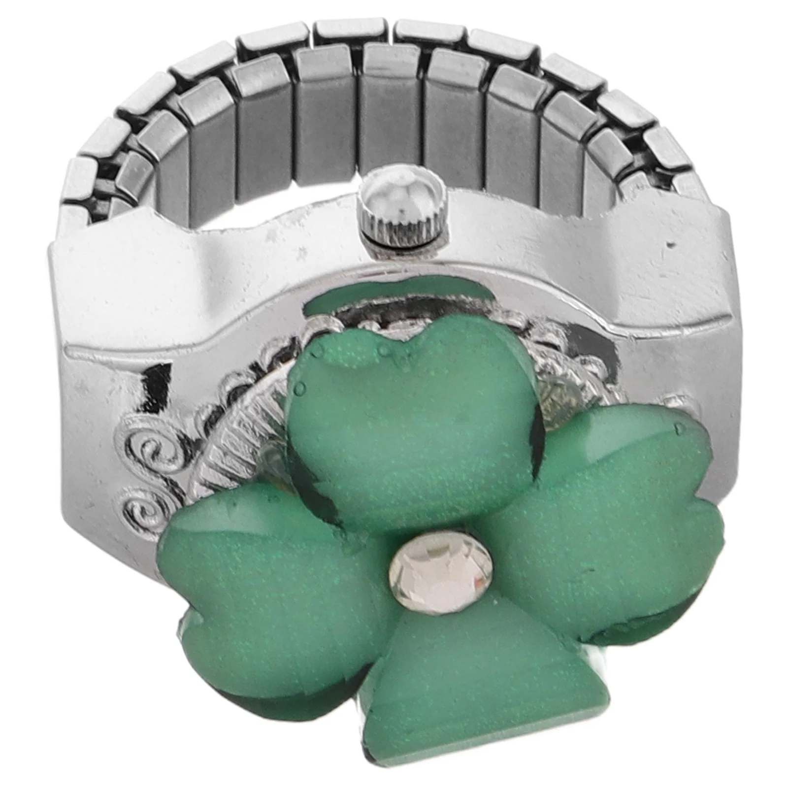 

Flip Cover Finger Watch Ring Stylish Miniature Clock Ring Watch for Women Men Stainless Steel Fashion Accessory