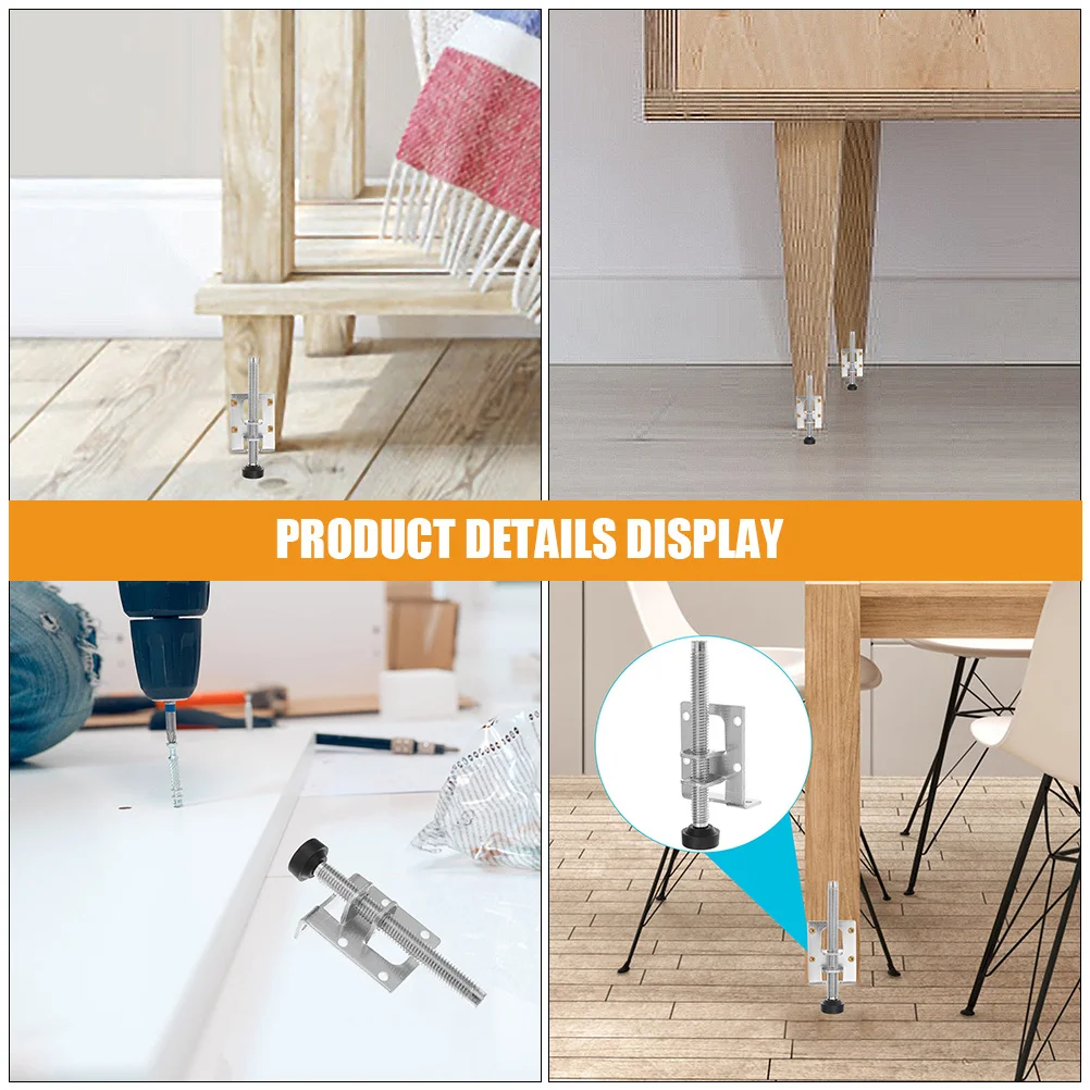 

6Pcs Adjustable Furniture Levelers Metal Leveling Feet for Cabinets Tables Shelves Workbenches Wardrobe Leveler Feet Heavy Duty