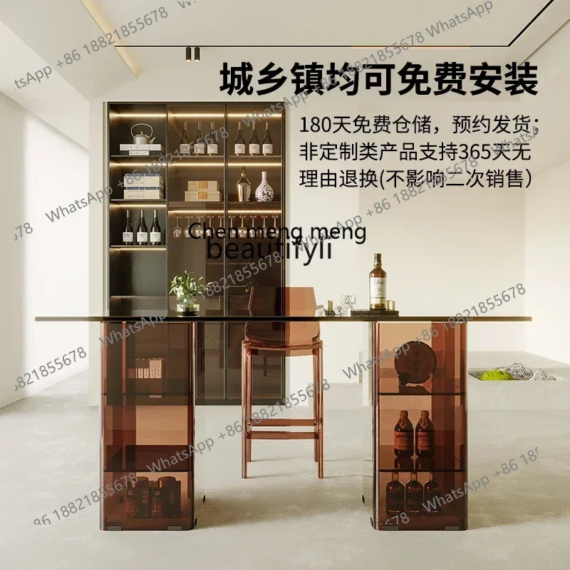 X CQYItalian minimalist bar table, living room partition cabinet, designer home leisure high table