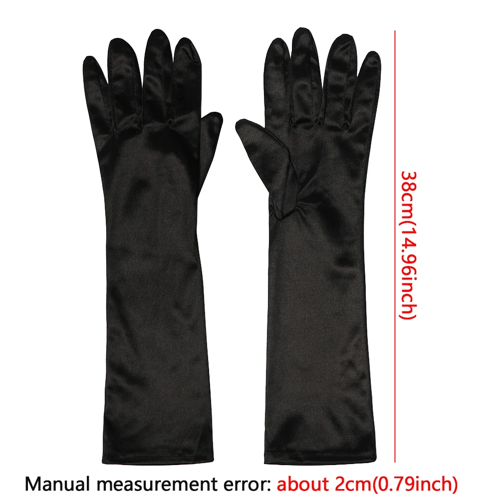 Elegant Satin Gloves For Women Long Finger Elbow Protection Gloves Mittens Women Suit Solid Color Party Female Gloves 1 Pairs