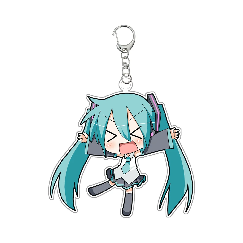 Anime Figure Hatsune Miku Acrylic Key Chain Cartoon Cute Key Ring Bag Pendant Decoration Keychain Accessories Girl Gift 6Cm