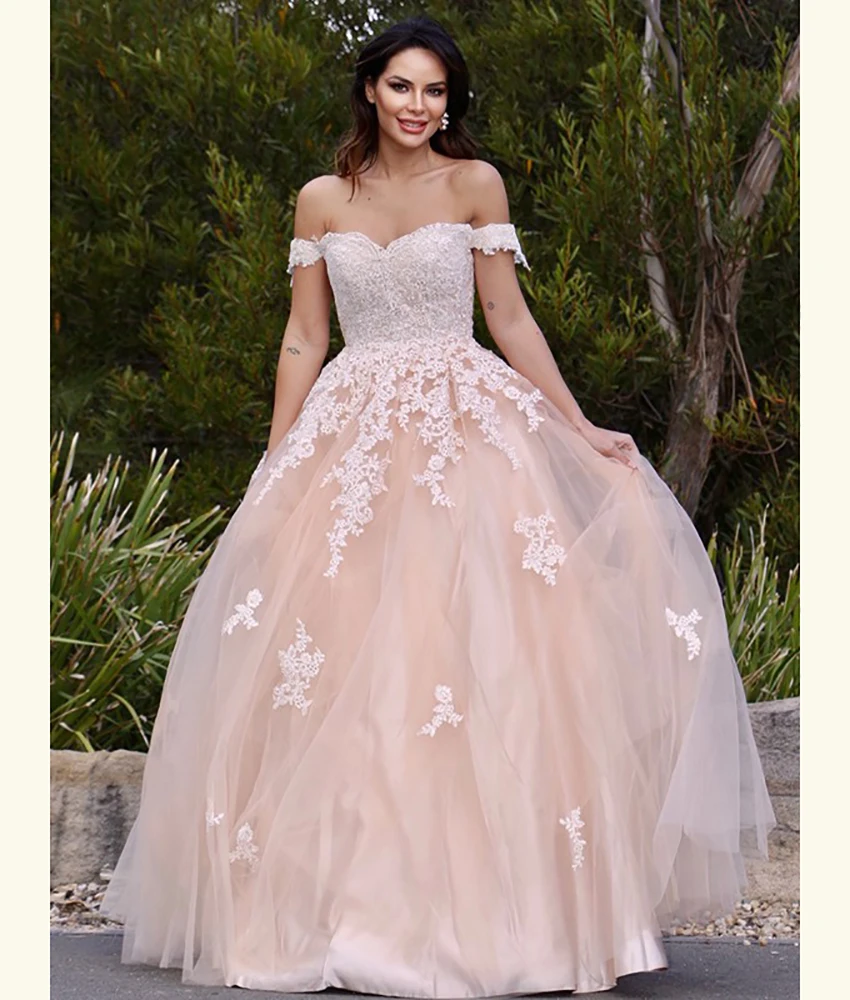 

Customized Delicate Organza A-Line Off the Shoulder Appliques Evening Dress High Quality Sweetheart Bespoke Occasion Gowns