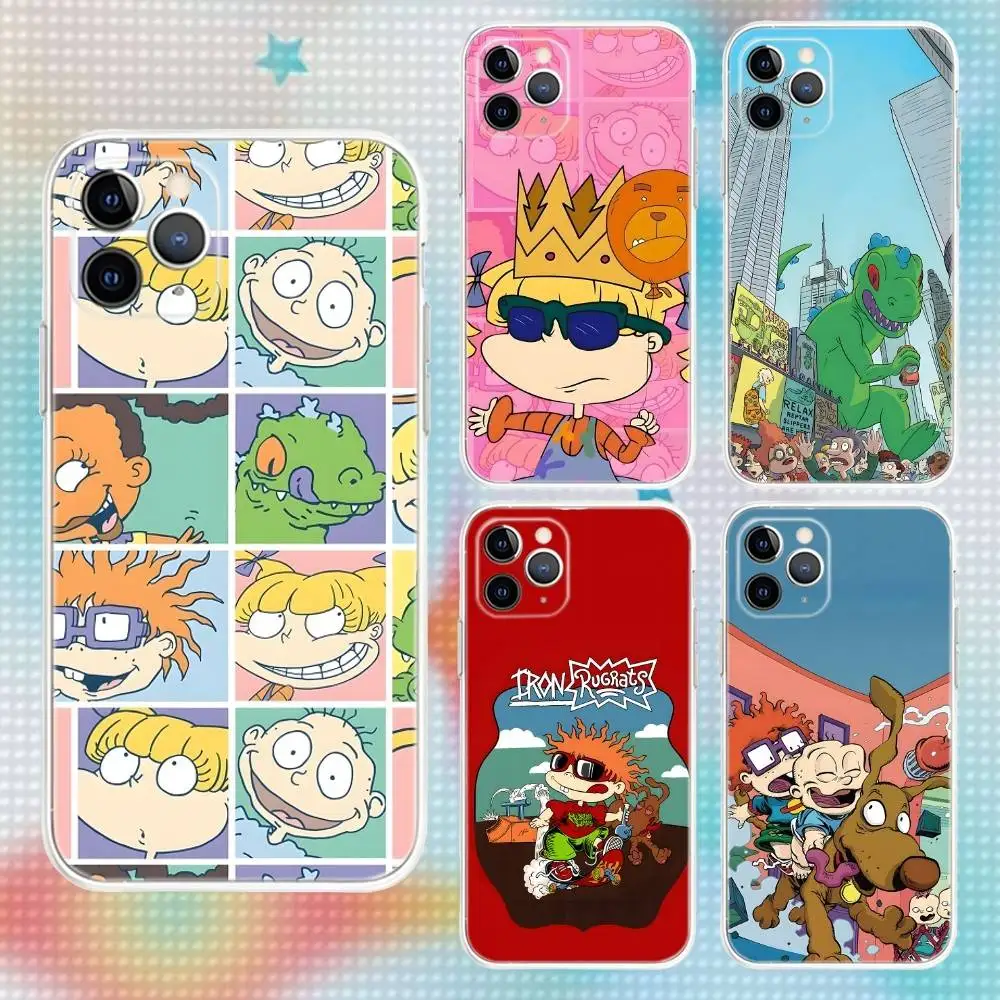 

R-Rugrats Funny Cartoon Phone Case For iPhone 17,16,15,14,13,12,11 Pro,Max,Plus,Air,X,XS,XR,SE,Mini Transparent Soft