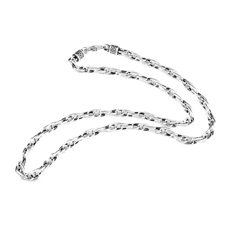 سلاسل فضة إسترليني عتيقة S925 للرجال ، قلادات بنطلون قوطية ، هيب هوب ، حفلة عيد ميلاد ، إكسسوارات مجوهرات ، شحن مجاني