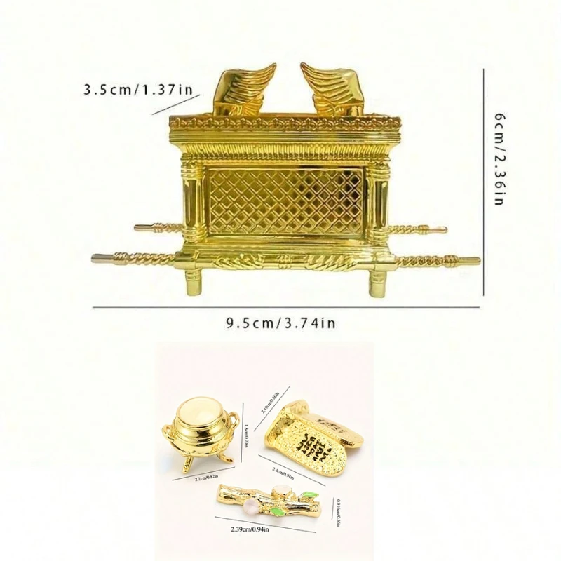 تابوت العهد النموذج التاريخي نسخة طبق الأصل مطلية بالذهب ديكور المنزل احتفالي تمثال زخرفة التصميم المصري القديم #6