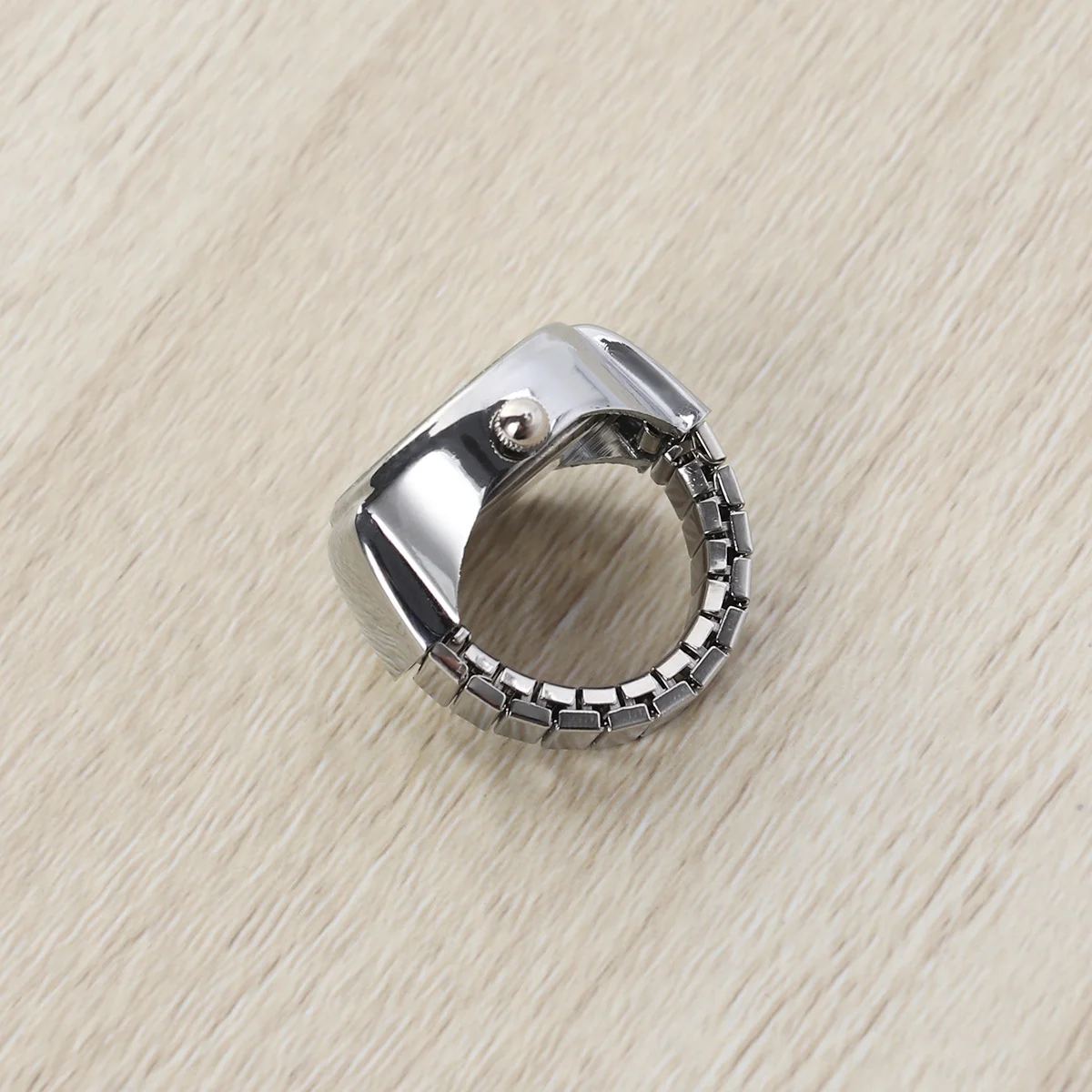 ساعة خاتم للزوجين، ساعة كوارتز مخصصة للإصبع، قرص أبيض، أرقام كبيرة، وقت واضح، هدية للنساء في عيد الميلاد