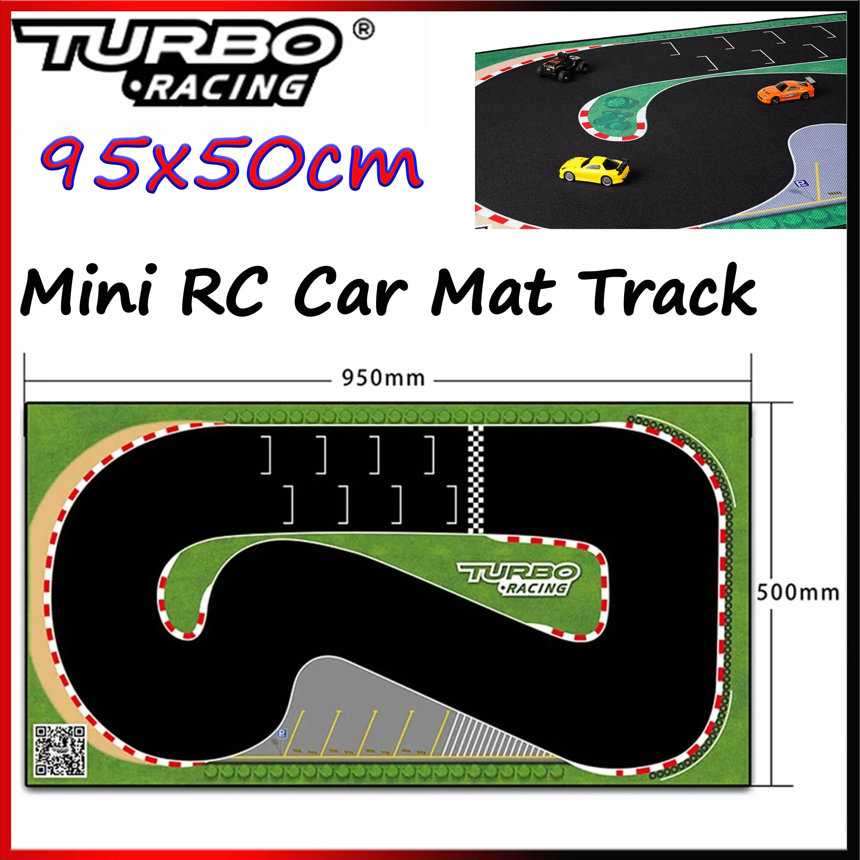 95x50cm 950x500mm Portable Rubber Track Mat Turbo Racing 1/76 RC Mini Car Track Race Runway Accessories for RC Table Drift Car