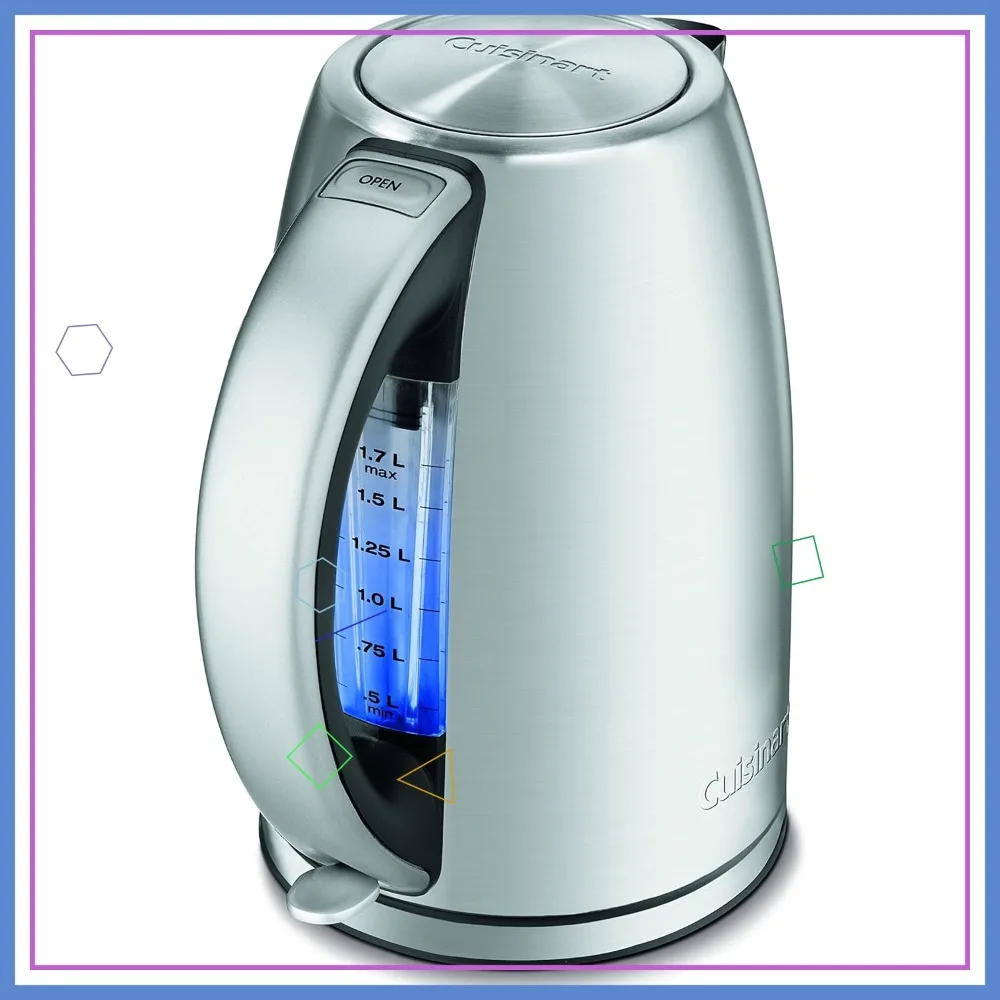 

Беспроводной электрический чайник объемом 1,7 л, быстрый нагрев 1500 Вт, ручка с функцией охлаждения, автоматическое отключение, съемный фильтр, нержавеющая сталь