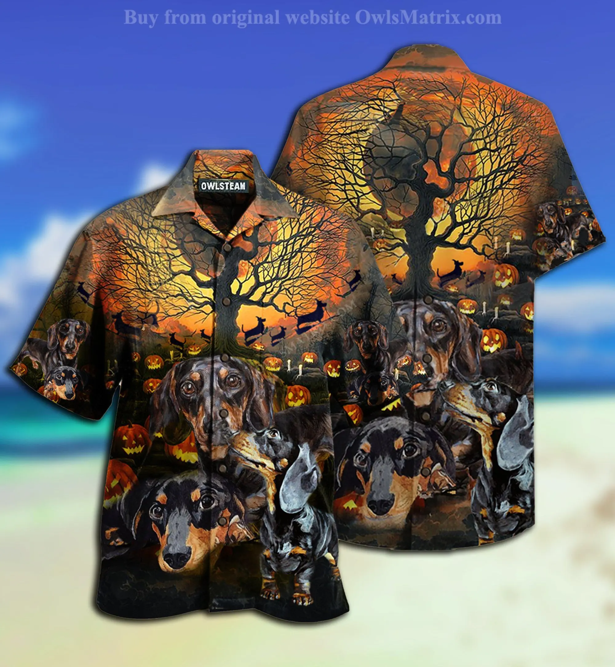 New Hawaii Shirts Halloween Short Sleeve Button Up Cartoon Shirts Summer Oversize for Men And Women