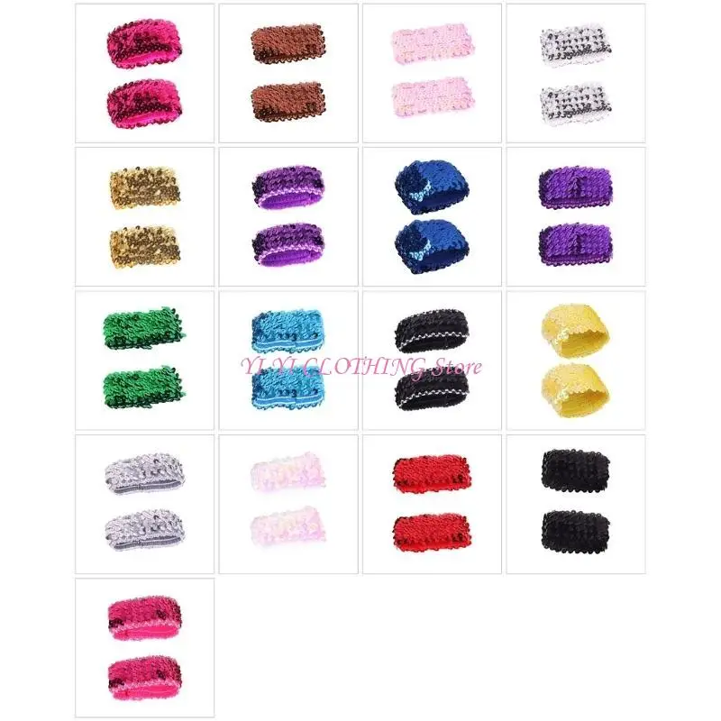 

N5KF блестящие манжеты с блестками, вечерние нарядные рукава, эластичные манжеты на запястье, декоративные манжеты на рукавах