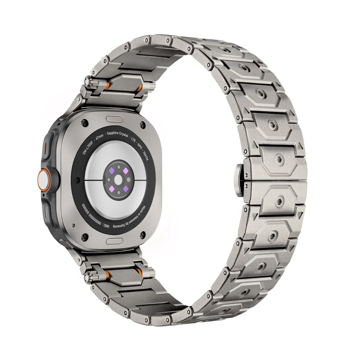 삼성 갤럭시 워치 8 울트라 47mm용 티타늄 메탈 스트랩 (틈새 없음) 고급 스테인리스 스틸 편안한 밴드 (워치 7 울트라 호환)