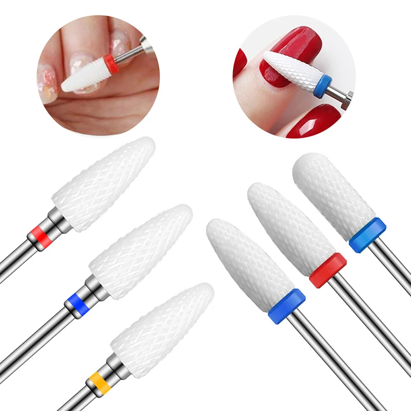 Nail Drill Bits Electric Grinding Headed Ceramics Tungsten Steel Manicure Polishing Clean Tool Nail Specialized Tools Nail Salon