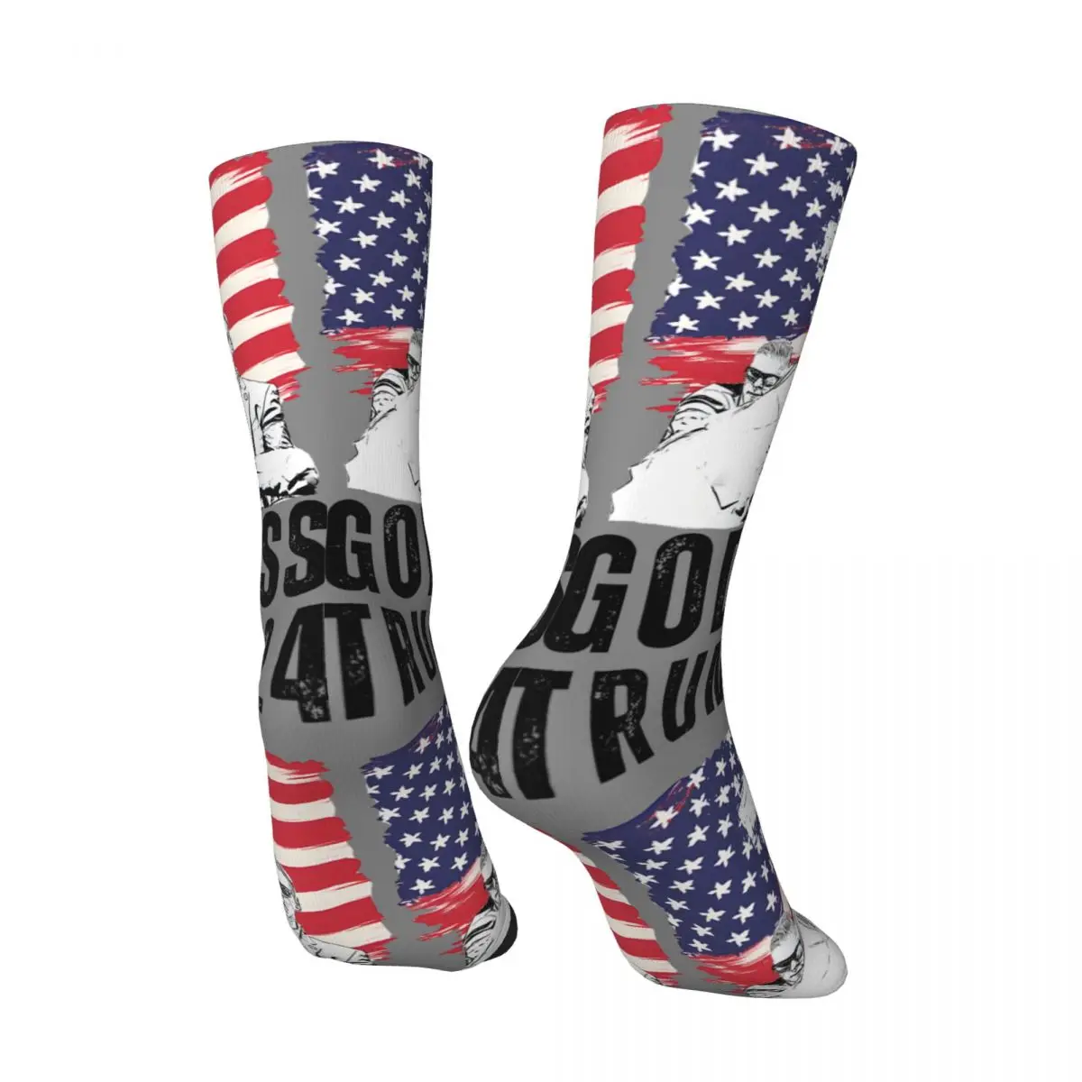 Happy Funny Bless Men's Socks Retro Harajuku T-Trumps Street Style Novelty Seamless Crew Crazy Sock Gift Printed