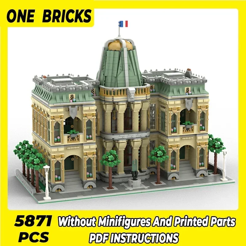 MOC-Briques de construction d'architecture modulaire française, célèbre modèle de vue sur la rue, blocs de technologie, cadeau de Noël, jouets de bricolage, ensembles d'assemblage