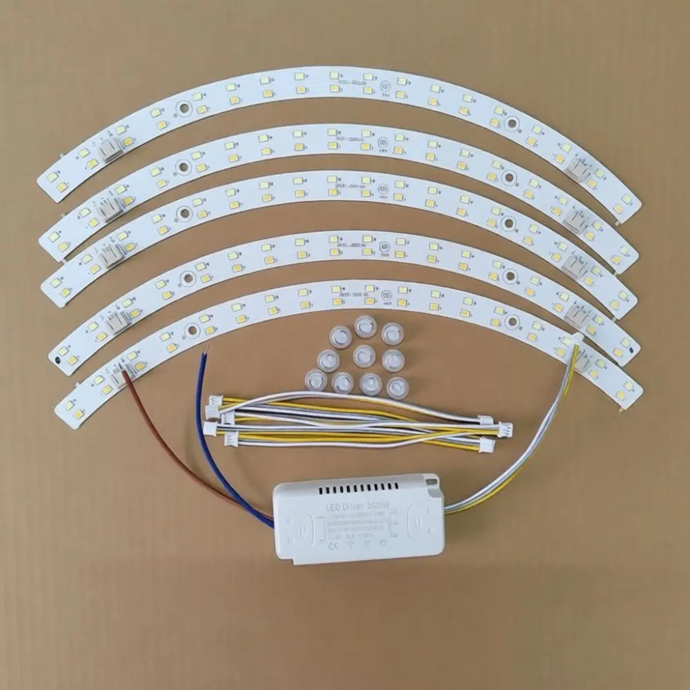 Ceiling Fan Lamp Arc LED Module Optical Lens Strip Dimmable High Performance Bright Replacement Lighting Component Kit