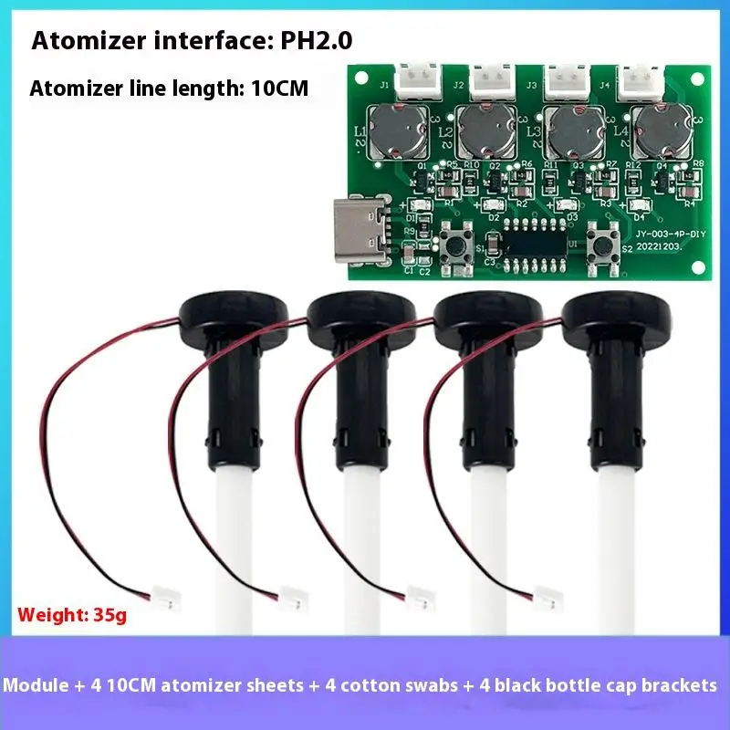 Four Spray Humidifier Type-C USB Mini Humidifier DIY Kits Mist Maker And Driver Circuit Board Atomizer Sheet With Stand
