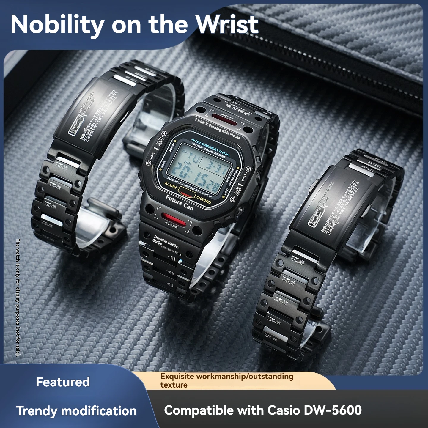 Stainless/Steel/Case/Band/Modification/Kit/for/Casio/G-SHOCK/DW-5600/GW-B5600/M5610/Square/Watch,/Mecha/Style/Replacement/Access