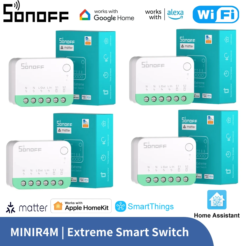 

SONOFF MINIR4M Matter Wifi Smart Switch ESP32 Chip Samrt Home Work With Alexa Google Home Support Ewelink Homekit Smartthings