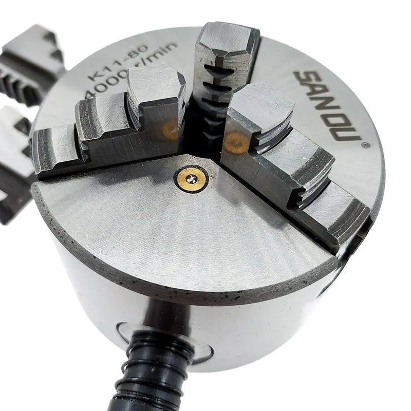 1PCS K11-80 3 Jaws Manual Lathe Chuck With Turning Machine Tools Accessories Lathe Chuck Self-Centering Metal New K12-80 4-Jaw