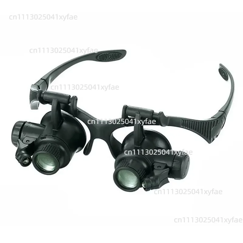 Head Mounted Spectacle Magnifier with LED Light, Hands Free Loupe for Jewelry Repair & Circuit Board Inspection