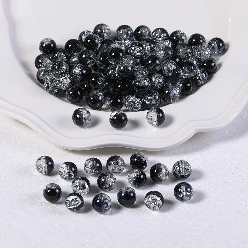 80pcs 8mm Round Glass Crash Crystal Beads for Jewelry Making