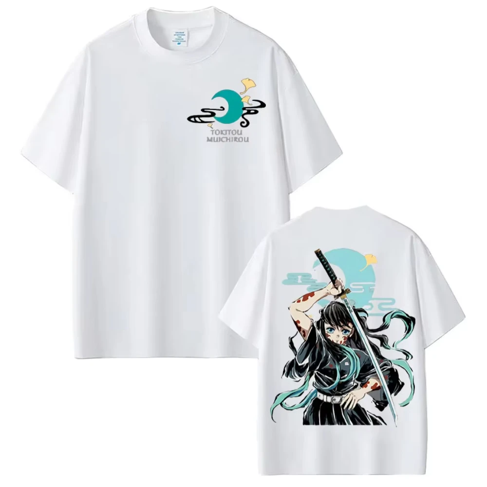 

Muichiro Tokito Unisex Pure Cotton T-shirt 2026 Summer New Anime Print Loose American Casual Parent-child Short Sleeved Shirt