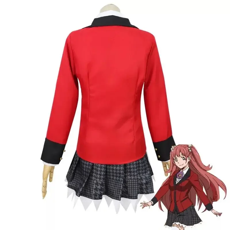 Anime Yumemite Jabami Yumeko Cosplay Kakegurui zwanghafte Spieler Yumemi Jabami Cosplay Kostüm mit Perücke Halloween Frau Party