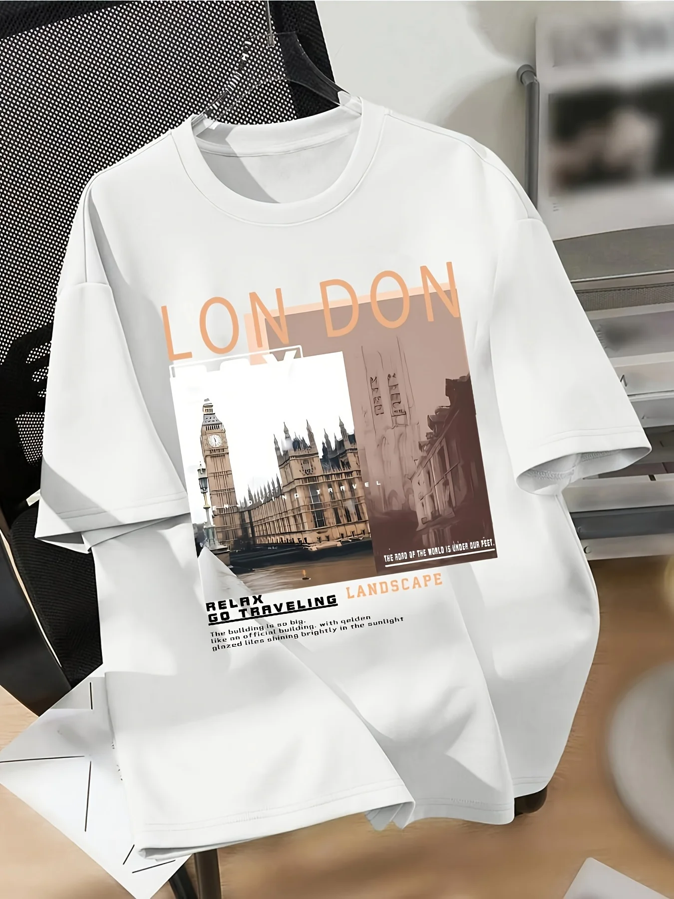 

Футболка с заниженными плечами и графическим принтом, повседневный топ с круглым вырезом и короткими рукавами на весну и лето, женская одежда