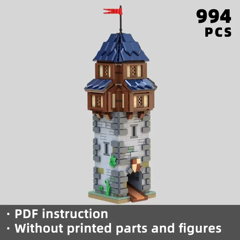 medieval tabletop RPGs dice roller bricks watch tower blocks modular castle building moc architecture unique display klocki