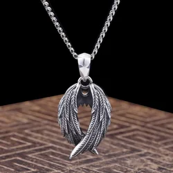 Retro Punk Devil Angel Wings Pendant Necklace Men Women Fashion Hip Hop Trend Cool Jewelry