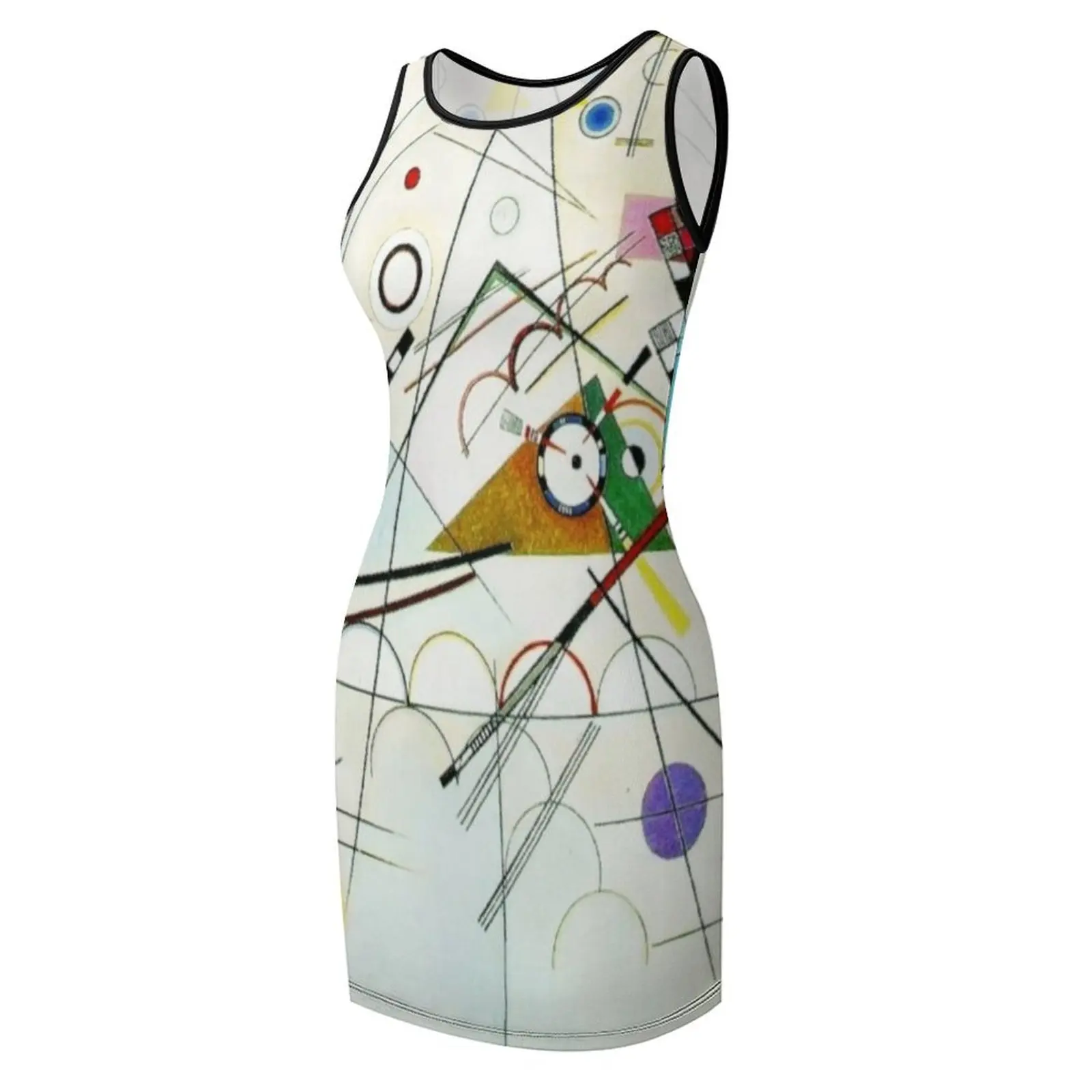 Étude pour la Composition VIII-Wassily Kandinsky Art abstrait sans manches robe d'été femmes robes d'occasion formelles robes pour bal