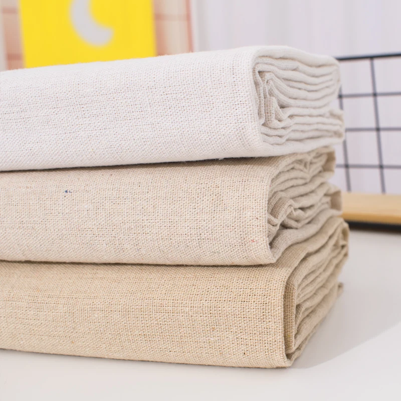 50*160cm Raw Cloth Faux Linen Cotton Fabric Rough Solid Linen Fabric DIY Sewing Storage Bag And Pillow Case Background Fabric