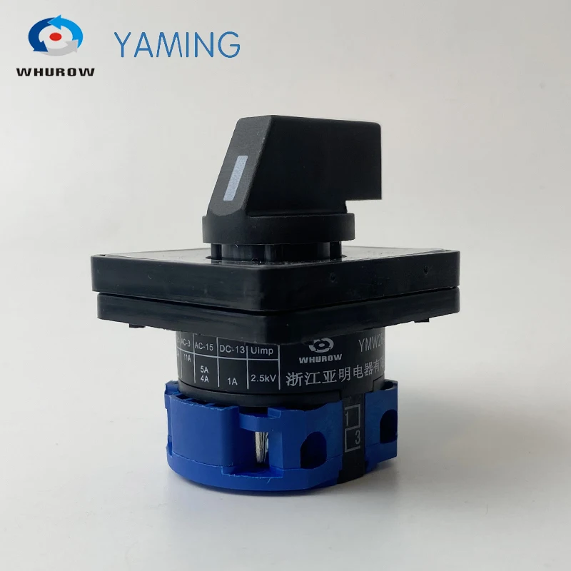 LW26-20 Rotary switch knob 2 position 0-1 ON-OFF High quality changeover cam switch Ui 690V Ith 20A 1 pole 4 terminals