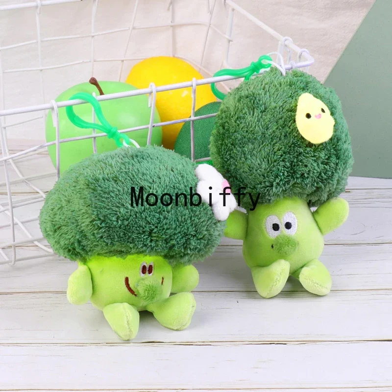 1PC Cute Vegetable Pendant Simulation Mini Broccoli Plush Toys Dolls Stuffed Soft-Toy for Kids Creative Keychain Ornament Gifts