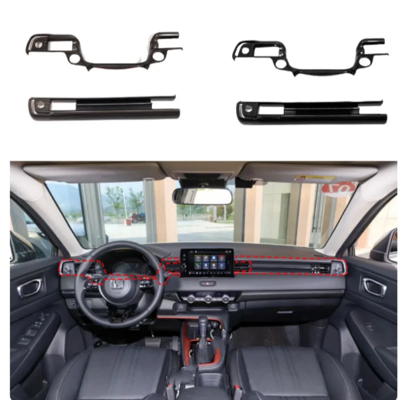 

For Honda XR-V HR-V Vezel 2022 2023 2024 Car Center Console Front Air Condition Outlet Trim Covers Car Accessories