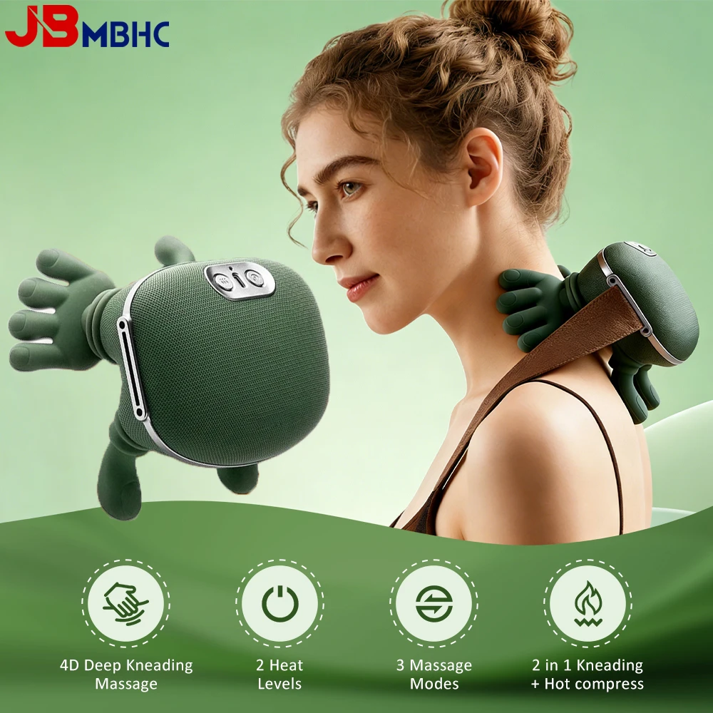 

Электрический бионический массажер для рук, плеч и шеи, устройство для разминания шиацу с подогревом, 4D массажер для глубоких тканей для шеи, плеч