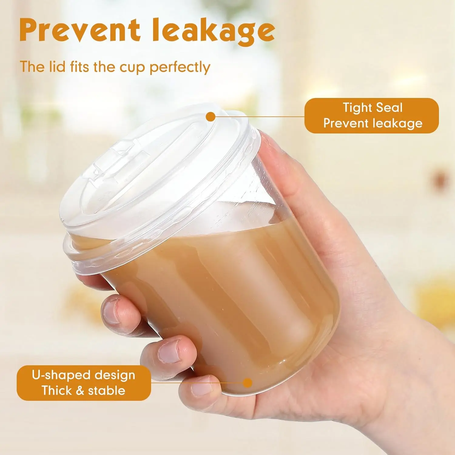 20 Count Clear Cups with Dome Lids, 4.72in Height, Eco-Friendly & Non-Breakable, for Serving Fresh, Natural Cold Beverages