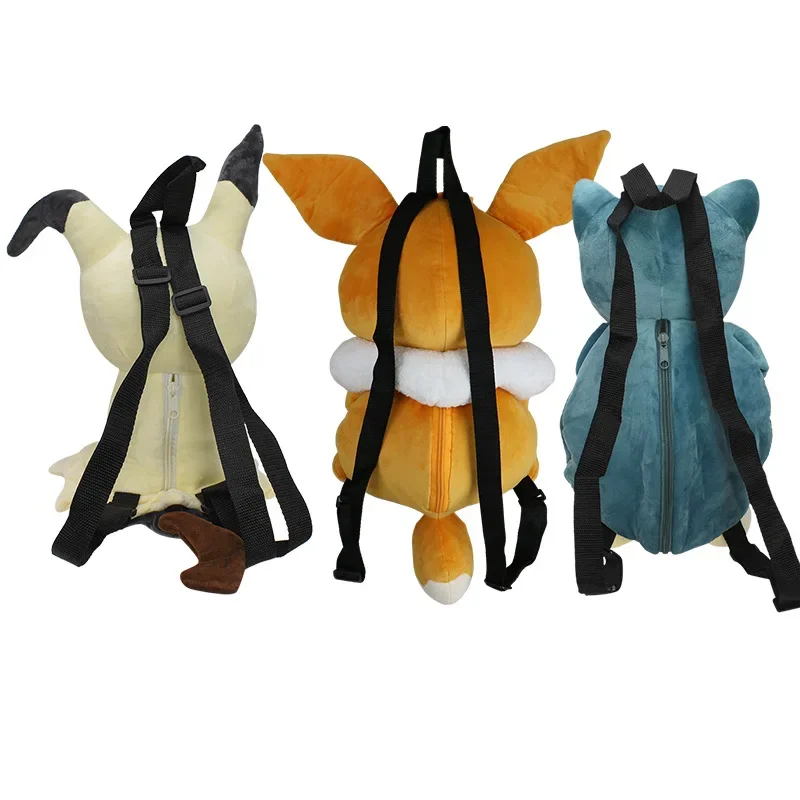 ポケモンぬいぐるみバックパックカビゴンミミッキュイーブイ、子供ぬいぐるみおもちゃバッグ、かわいい人形ナップザック誕生日ギフト