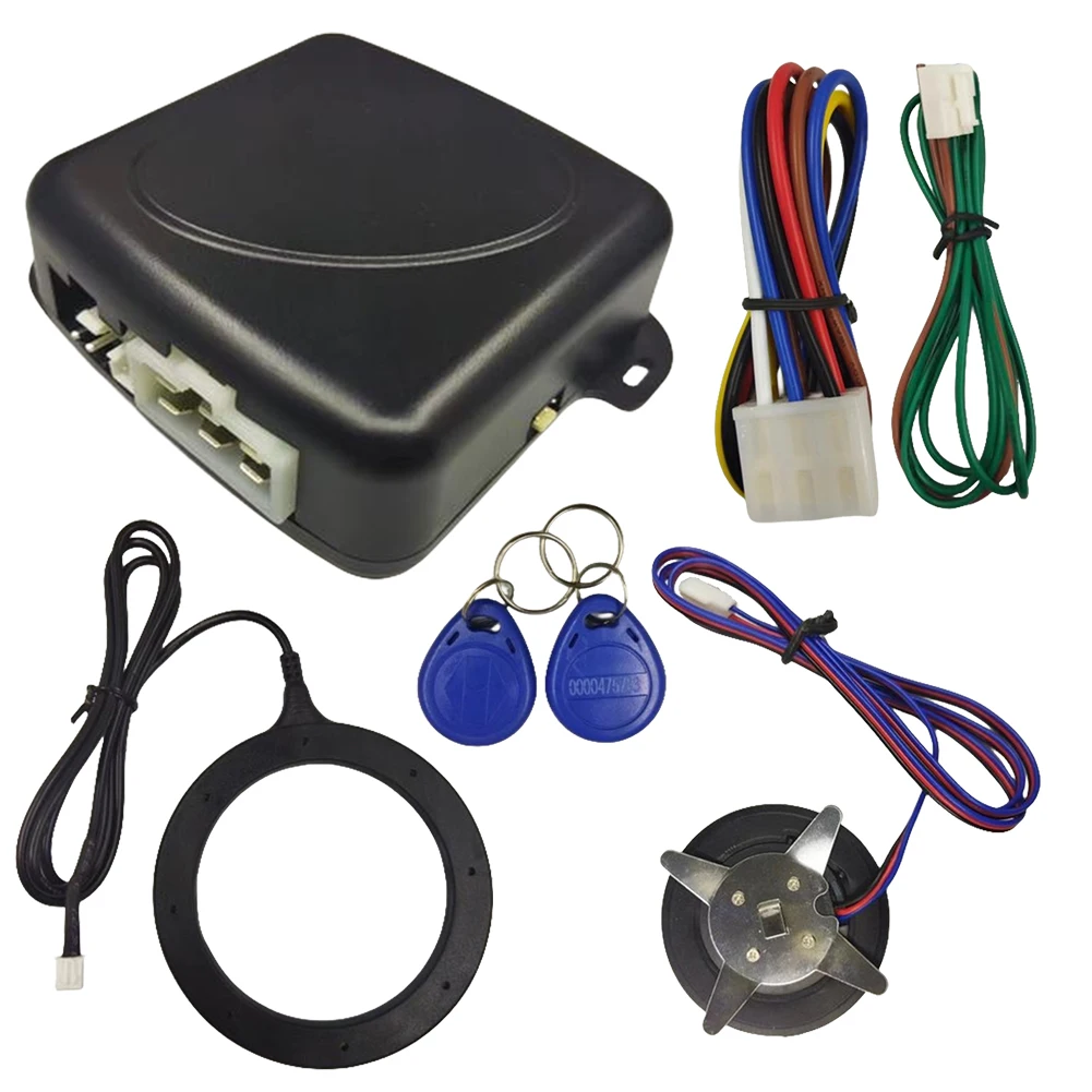12V Keyless Entry Starter Kit Auto Alarm Engine Start Push Button RFID Lock Switch Keyless Entry Anti-Theft System