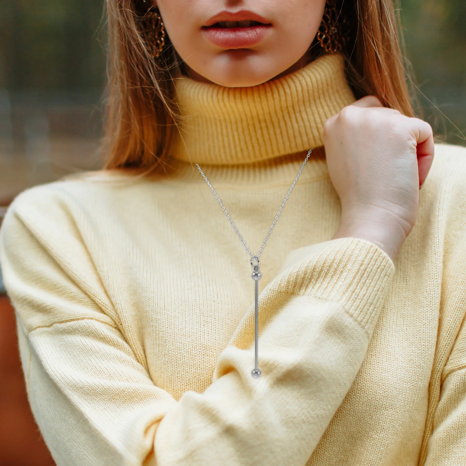 

Necklace Handmade Beaded (silver) Versatile Letter Beadable Keychains for Girls