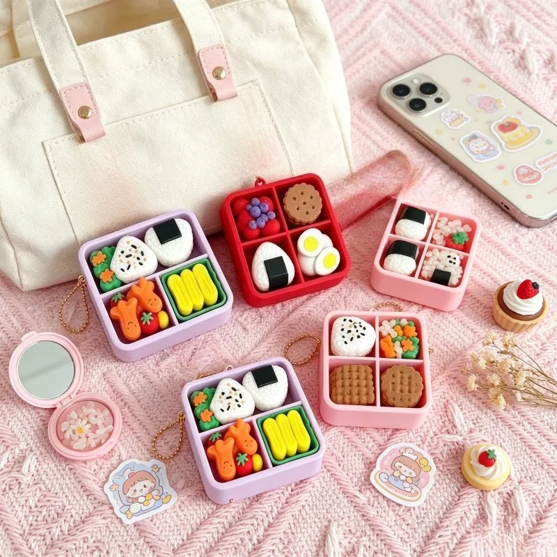 3D Printed Sushi Bento Clicker Keychain Fidget Toy Stress Relief Bag Car Pendant Gift