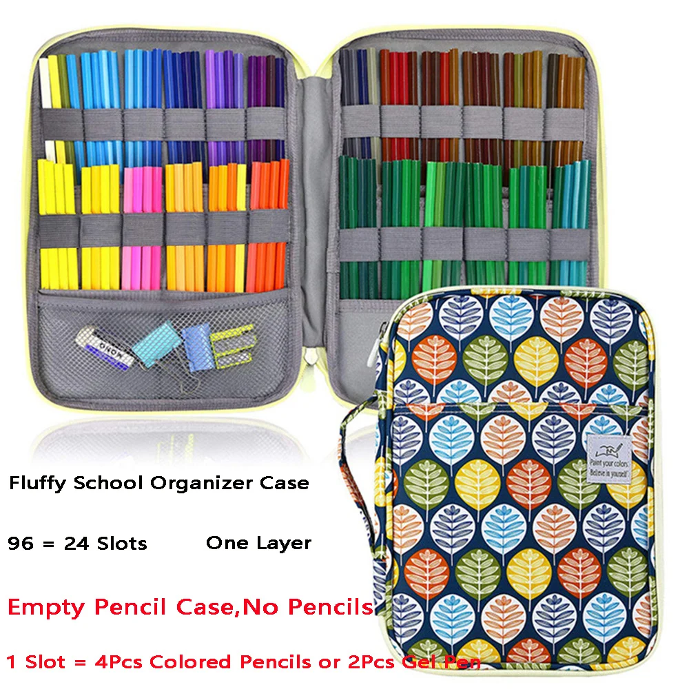 

School Storage Pen Case 96/192 Slot Pen Case Girl'S Supplies Kawaii Large Capacity Pen Pouch Cute Large Stationery Box Set