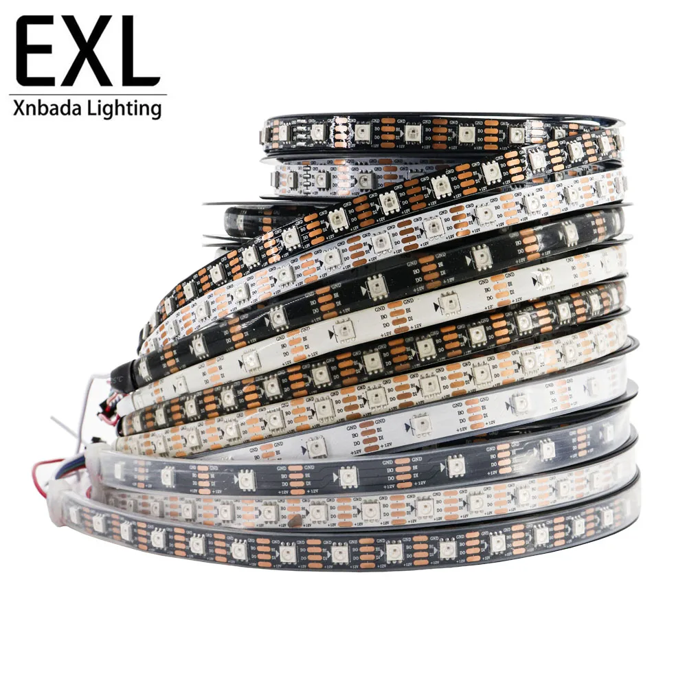 WS2815 (zaktualizowano WS2812B WS2813) RGBIC LED Strip Light inteligentny indywidualnie adresowalny podwójny sygnał 30/60/144 diod LED/M DC12V