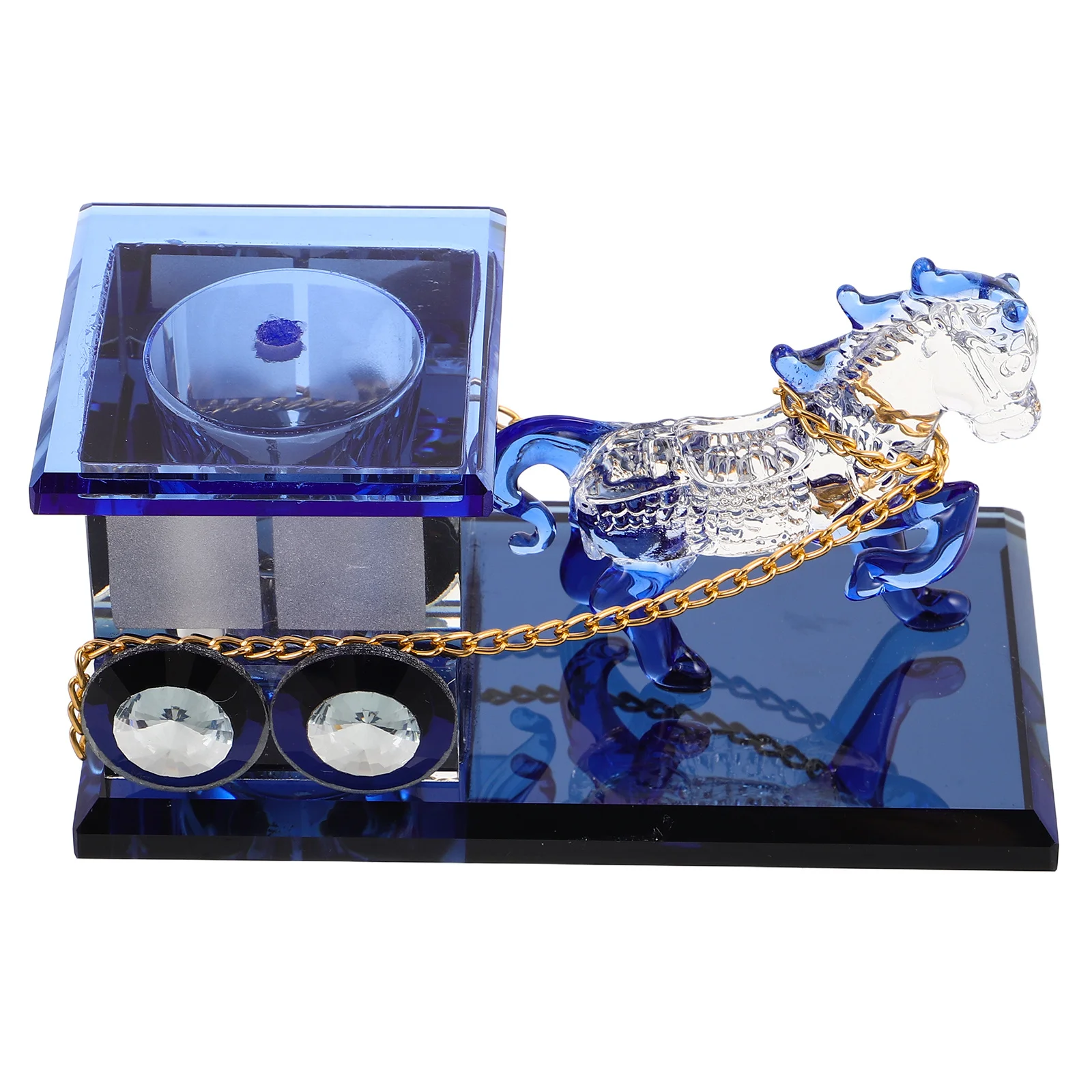 

Crystal Horse Carriage Perfume Holder Elegant European Design Desk Decor for Living Room Bedroom Study Luxury Home Accessories