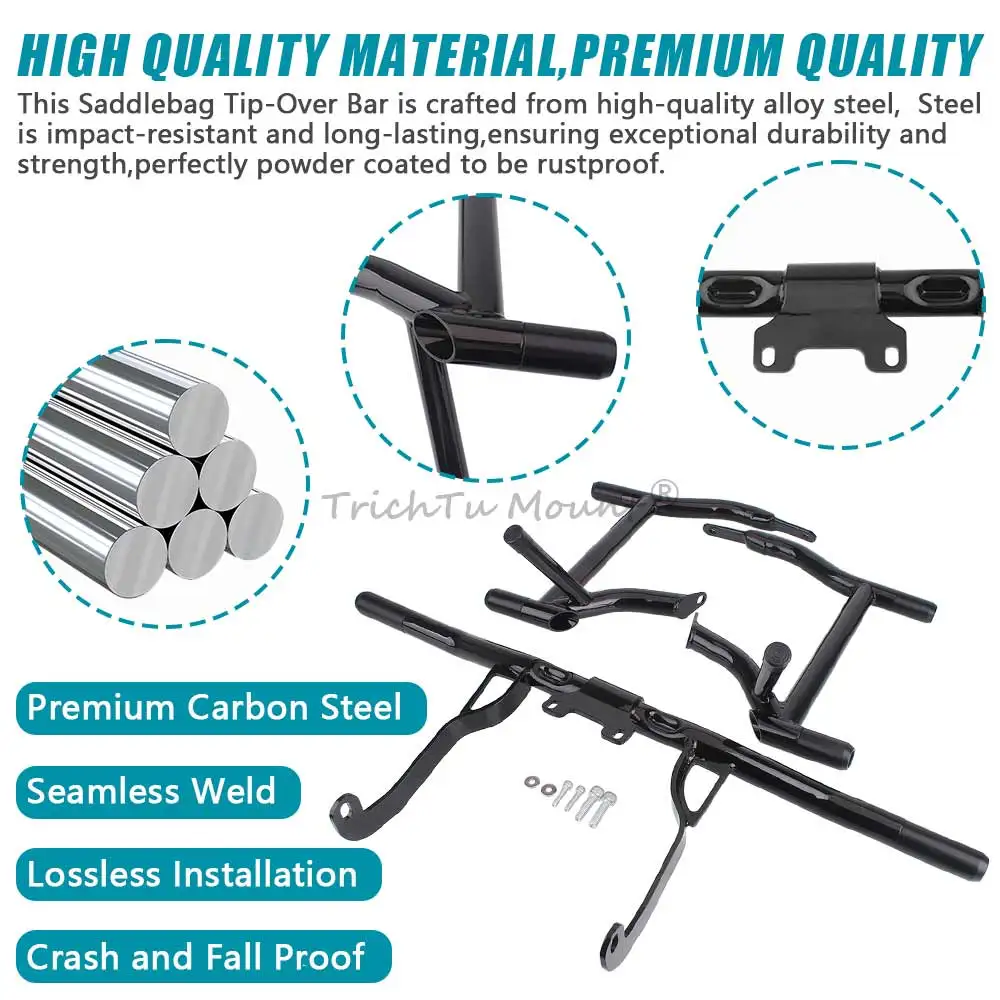 

Motorcycle Saddlebag Guard Rails Engine Guards Crash Bars For Harley Road Glide Street Glide Electra Glide Road King 2014-2024