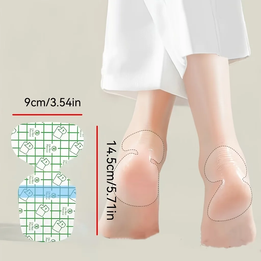 5Pcs Invisible Moisturizing Heel Stickers - Breathable Cushion Pads for Dry Cracked Heels Soft PVC Material Holiday Gifts