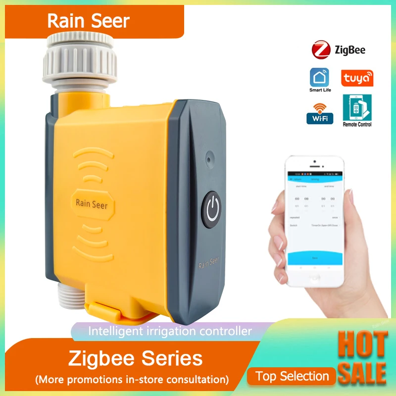 Rain Seer Tuya Zigbee Garden 홈 관개 급수 타이머 와이파이 워터 타이머 휴대 전화 원격 컨트롤러, 비 시어 관개 급수 타이머 