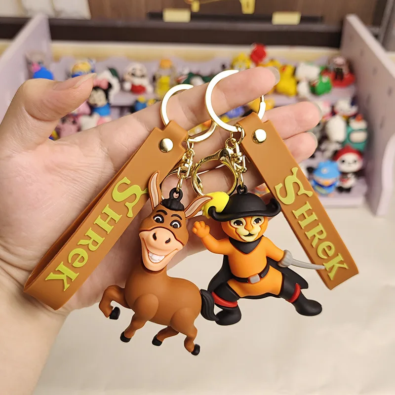 Disney Cartoon Monster Shrek Keychain Cute Bag Pendant Creative Couple Doll Keychain Car Key Pendant